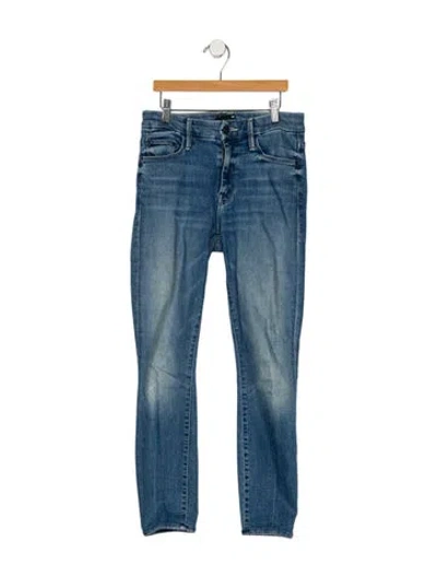 Pre-owned Mother Mid-rise Skinny Leg Jeans In Blue