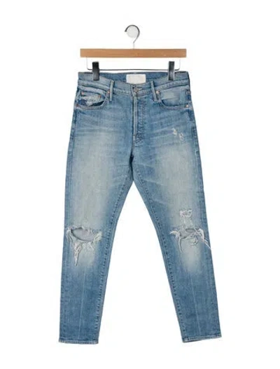 Pre-owned Mother Mid-rise Skinny Leg Jeans In Blue