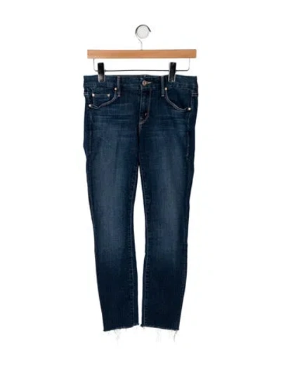 Pre-owned Mother Mid-rise Skinny Leg Jeans In Blue