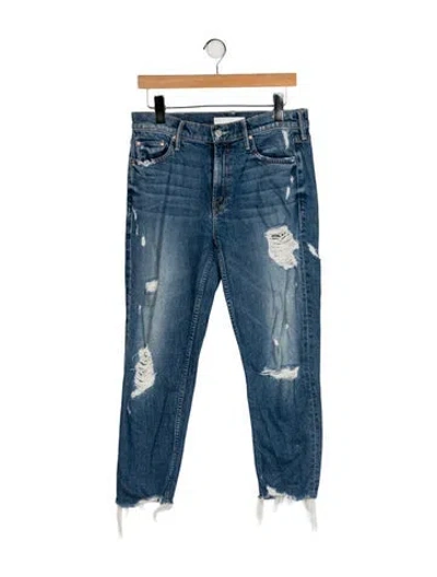 Pre-owned Mother Mid-rise Skinny Leg Jeans In Blue