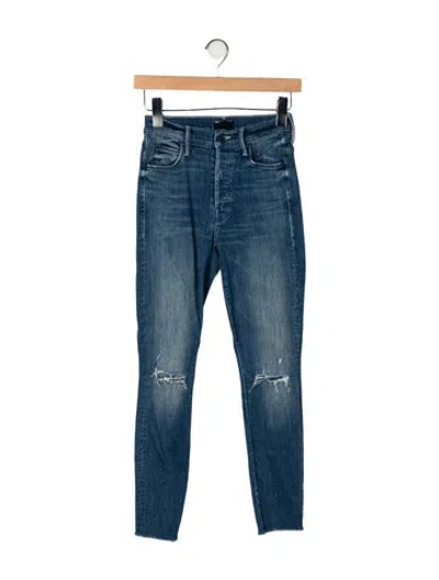 Pre-owned Mother Mid-rise Skinny Leg Jeans In Blue