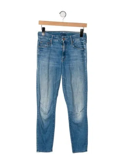 Pre-owned Mother Mid-rise Skinny Leg Jeans In Blue