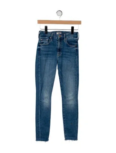 Pre-owned Mother Mid-rise Skinny Leg Jeans In Blue