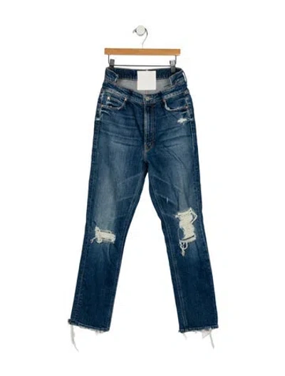 Pre-owned Mother Mid-rise Skinny Leg Jeans In Blue
