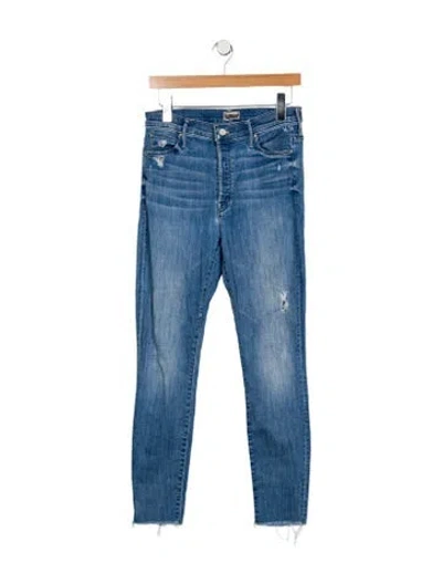 Pre-owned Mother Mid-rise Skinny Leg Jeans In Blue