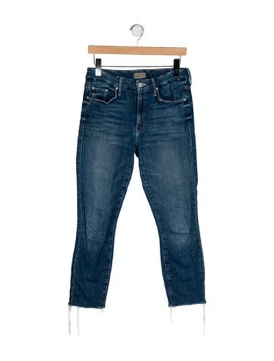 Pre-owned Mother Mid-rise Skinny Leg Jeans In Blue