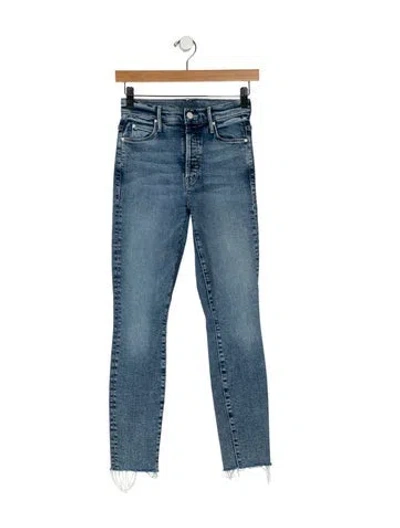 Pre-owned Mother Mid-rise Skinny Leg Jeans In Blue