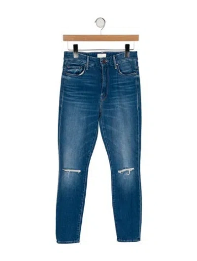 Pre-owned Mother Mid-rise Skinny Leg Jeans In Blue
