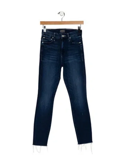 Pre-owned Mother Mid-rise Skinny Leg Jeans In Blue