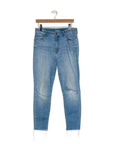 Pre-owned Mother Mid-rise Skinny Leg Jeans In Blue
