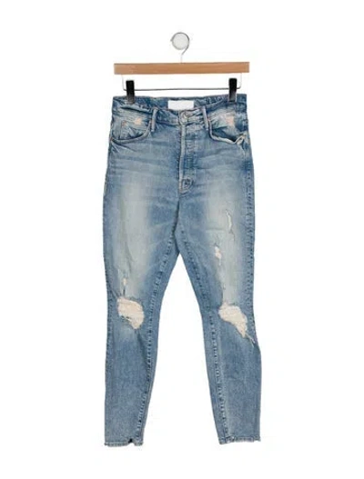 Pre-owned Mother Mid-rise Skinny Leg Jeans In Blue
