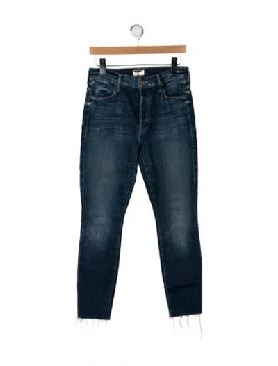 Pre-owned Mother Mid-rise Skinny Leg Jeans In Blue