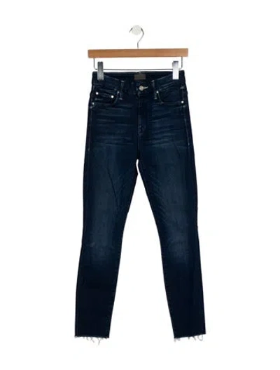 Pre-owned Mother Mid-rise Skinny Leg Jeans In Blue