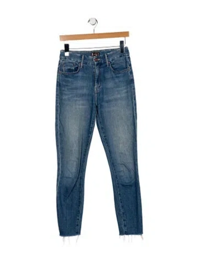 Pre-owned Mother Mid-rise Skinny Leg Jeans In Blue
