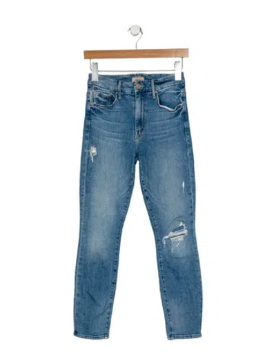 Pre-owned Mother Mid-rise Skinny Leg Jeans In Blue
