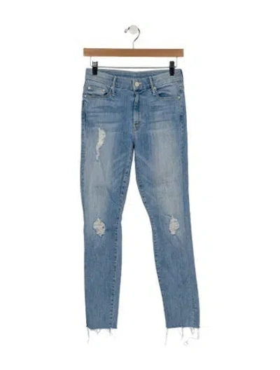 Pre-owned Mother Mid-rise Skinny Leg Jeans In Blue