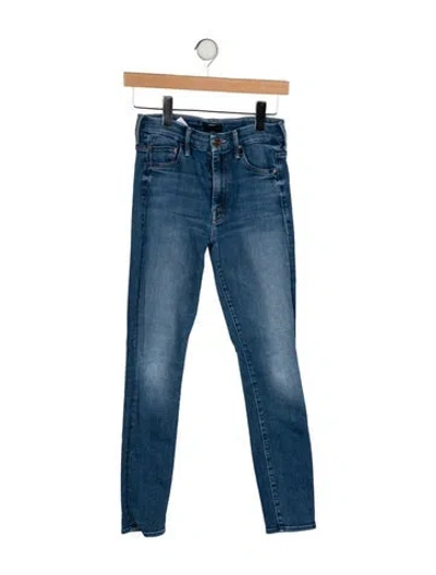 Pre-owned Mother Mid-rise Skinny Leg Jeans In Blue