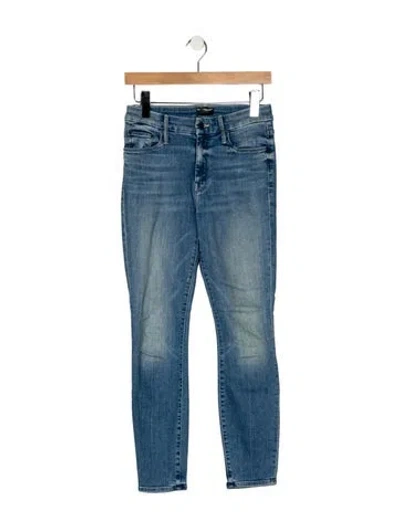 Pre-owned Mother Mid-rise Skinny Leg Jeans In Blue
