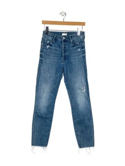 Pre-owned Mother Mid-rise Skinny Leg Jeans In Blue