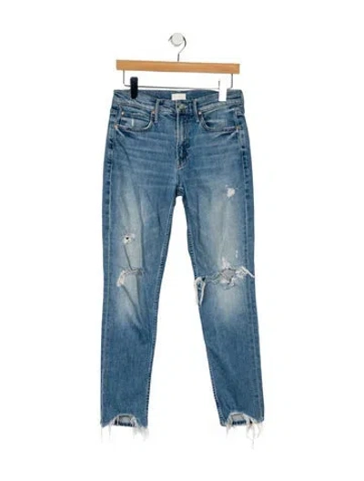 Pre-owned Mother Mid-rise Skinny Leg Jeans In Blue