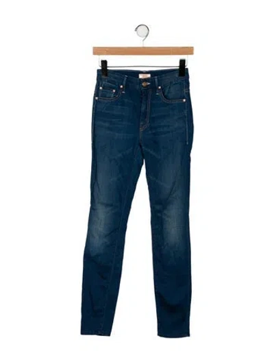 Pre-owned Mother Mid-rise Skinny Leg Jeans In Blue