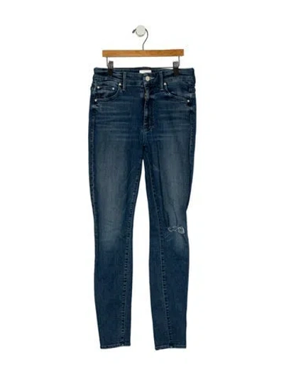 Pre-owned Mother Mid-rise Skinny Leg Jeans In Blue