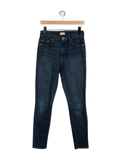 Pre-owned Mother Mid-rise Skinny Leg Jeans In Blue