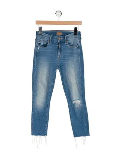 Pre-owned Mother Mid-rise Skinny Leg Jeans In Blue
