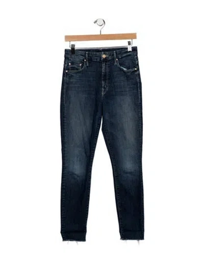 Pre-owned Mother Mid-rise Skinny Leg Jeans In Blue