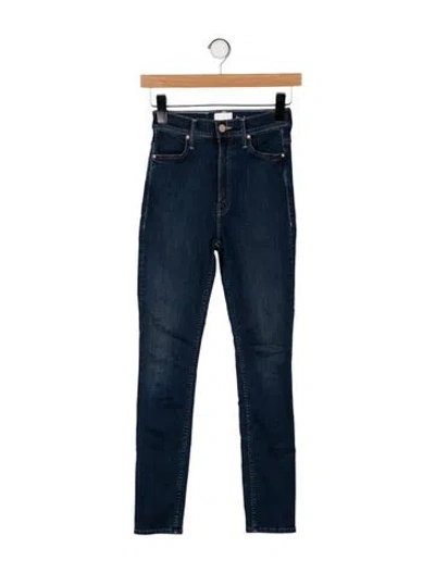 Pre-owned Mother Mid-rise Skinny Leg Jeans In Blue