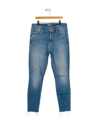 Pre-owned Mother Mid-rise Skinny Leg Jeans In Blue