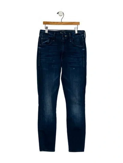 Pre-owned Mother Mid-rise Skinny Leg Jeans In Blue
