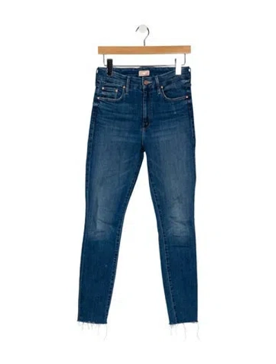 Pre-owned Mother Mid-rise Skinny Leg Jeans In Blue