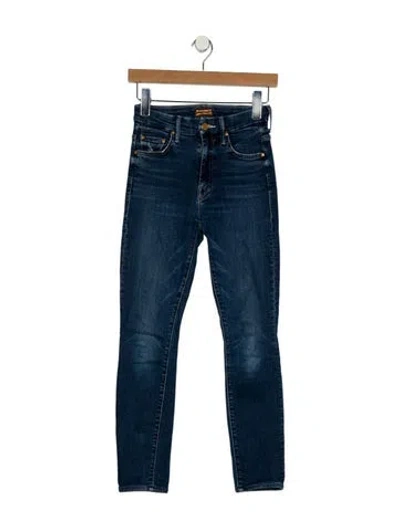 Pre-owned Mother Mid-rise Skinny Leg Jeans In Blue