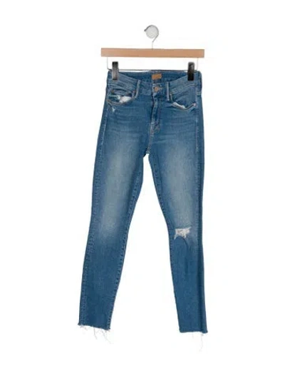 Pre-owned Mother Mid-rise Skinny Leg Jeans In Blue