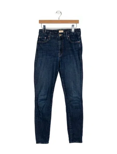 Pre-owned Mother Mid-rise Skinny Leg Jeans In Blue