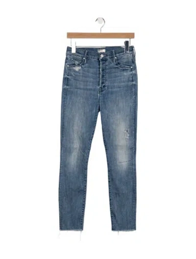 Pre-owned Mother Mid-rise Skinny Leg Jeans In Blue