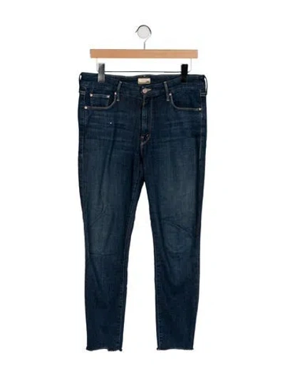 Pre-owned Mother Mid-rise Skinny Leg Jeans In Blue