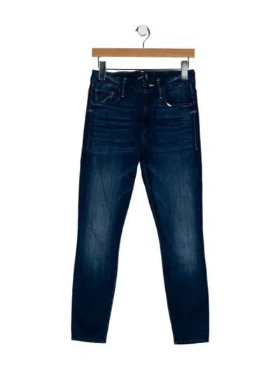 Pre-owned Mother Mid-rise Skinny Leg Jeans In Blue
