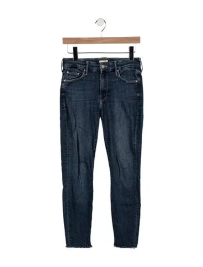 Pre-owned Mother Mid-rise Skinny Leg Jeans In Blue