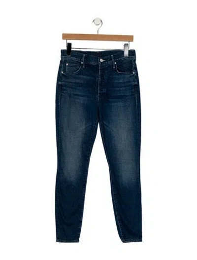 Pre-owned Mother Mid-rise Skinny Leg Jeans In Blue