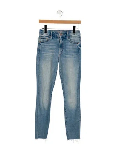 Pre-owned Mother Mid-rise Skinny Leg Jeans In Blue