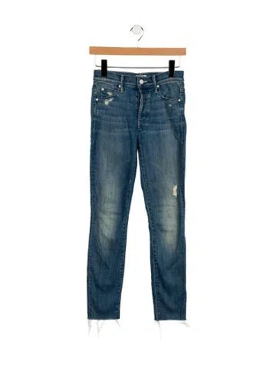 Pre-owned Mother Mid-rise Skinny Leg Jeans In Blue