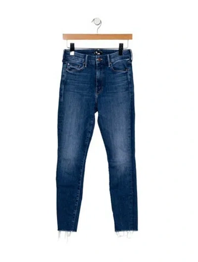 Pre-owned Mother Mid-rise Skinny Leg Jeans In Blue