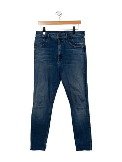 Pre-owned Mother Mid-rise Skinny Leg Jeans In Blue