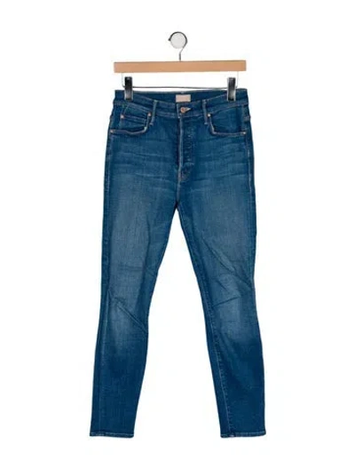 Pre-owned Mother Mid-rise Skinny Leg Jeans In Blue