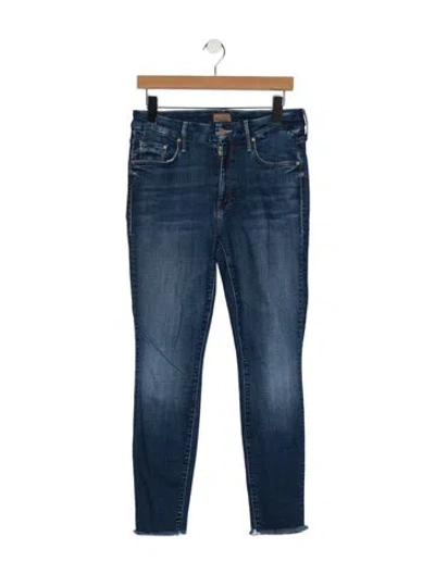 Pre-owned Mother Mid-rise Skinny Leg Jeans In Blue