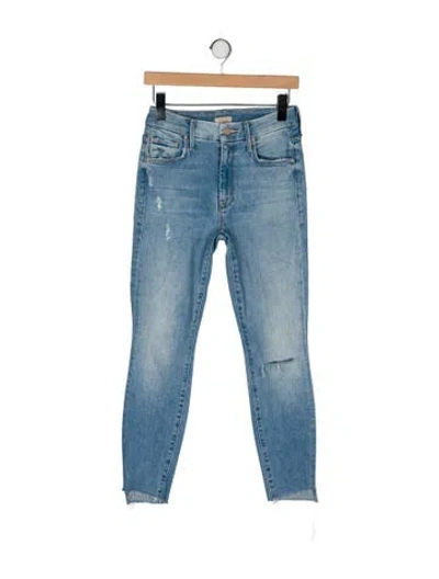Pre-owned Mother Mid-rise Skinny Leg Jeans In Blue