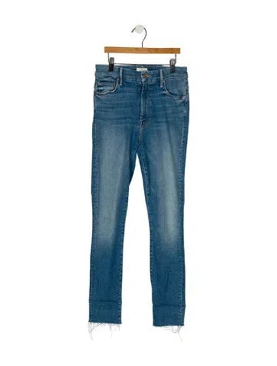 Pre-owned Mother Mid-rise Skinny Leg Jeans In Blue
