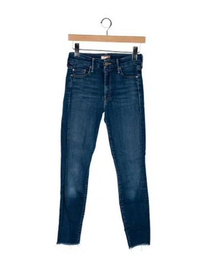 Pre-owned Mother Mid-rise Skinny Leg Jeans In Blue